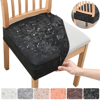 Wasserdichte Esszimmerstuhlbezüge Stretch Jacquard Sitzkissenbezug Waschbarer Stuhlschutz Küche Bankett Heimparty Überzug