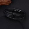 English Letter Leather Bracelet Handmade Woven Men's Bracelet Magnetic Clasp Bracelet Jewelry