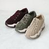 Natürliches Rindsleder Komfort-Kissen Sneaker Hohe Absätze 6,5cm Bd M2320