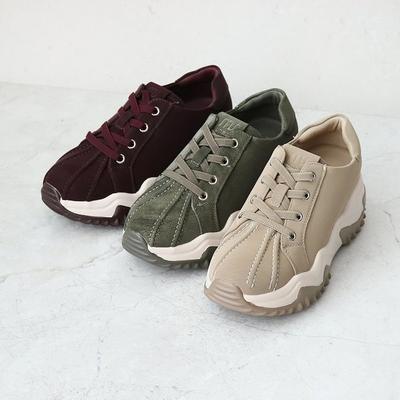 Natural Cowhide Comfort Cushion Sneakers High Heels 6.5cm Bd M2320