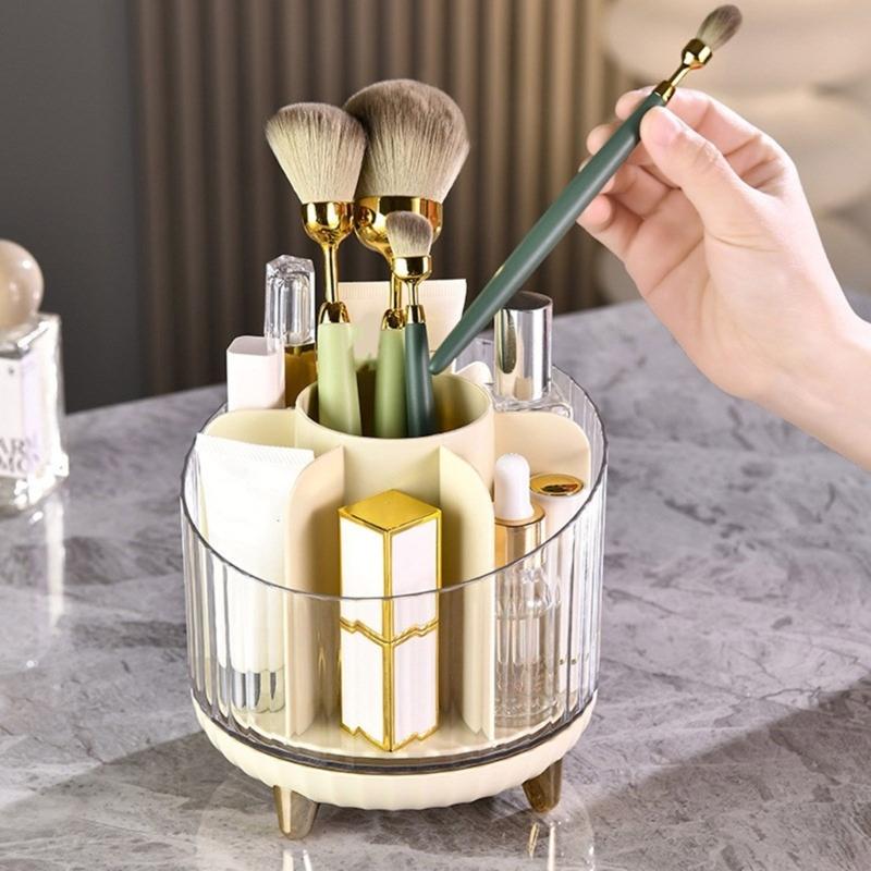 Stylish Cosmetic Holder Rotatable Makeup Storage Case Space Saving Organizers Home Accessory for Beauty Products