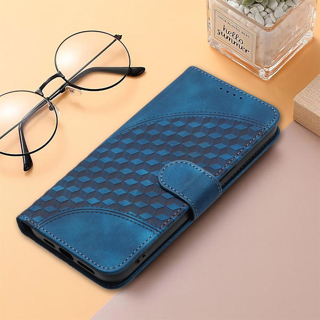 For iPhone 17 Pro Leather Case with Wrist Strap Diamond Imprint Wallet Phone Cover