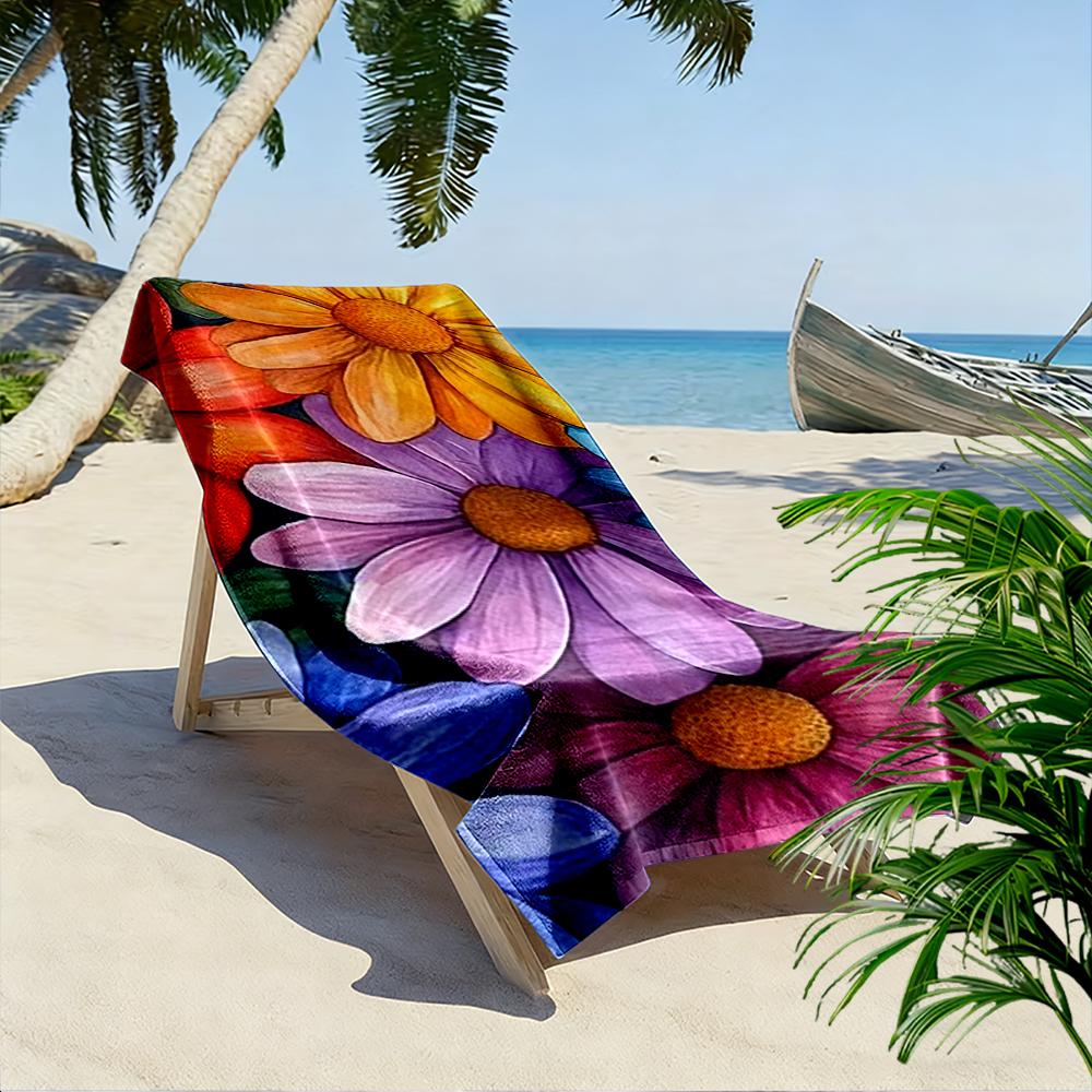 Colorful Floral Pattern Beach Towel Beach Towel Quick-drying for Travel Outdoor Sports Jogging Beach and Swimming