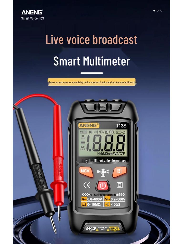 Hochpräzises digitales Smart-Multimeter für Elektriker mit Sprachansage und multifunktionalen Merkmalen