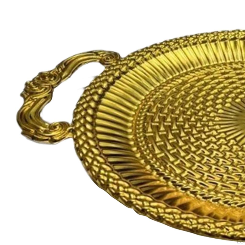 Cake Serving Tray Decorative Candy Dish Display European Luxury Elegant Fruit Bowl Plate