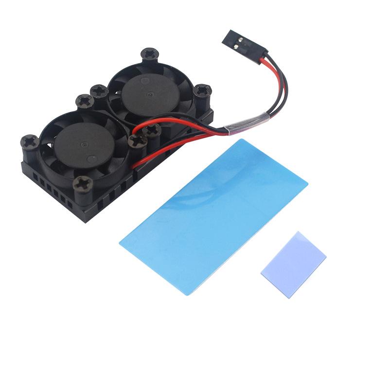 Dual Fan Heatsink Cooler for Raspberry Pi 4B/3B+, 5V 0.3A