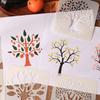 6 Pcs Tree Stencils Cartoon Leaf Stencils Hollow Out Drawing Templates for DIY Projects Reusable Painting Template