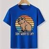 Don't Worry Be Capy Printed Colorful T-shirts for Teenagers and Children Summer Boy and Girl Casual Loose Short Sleeve T-shirt