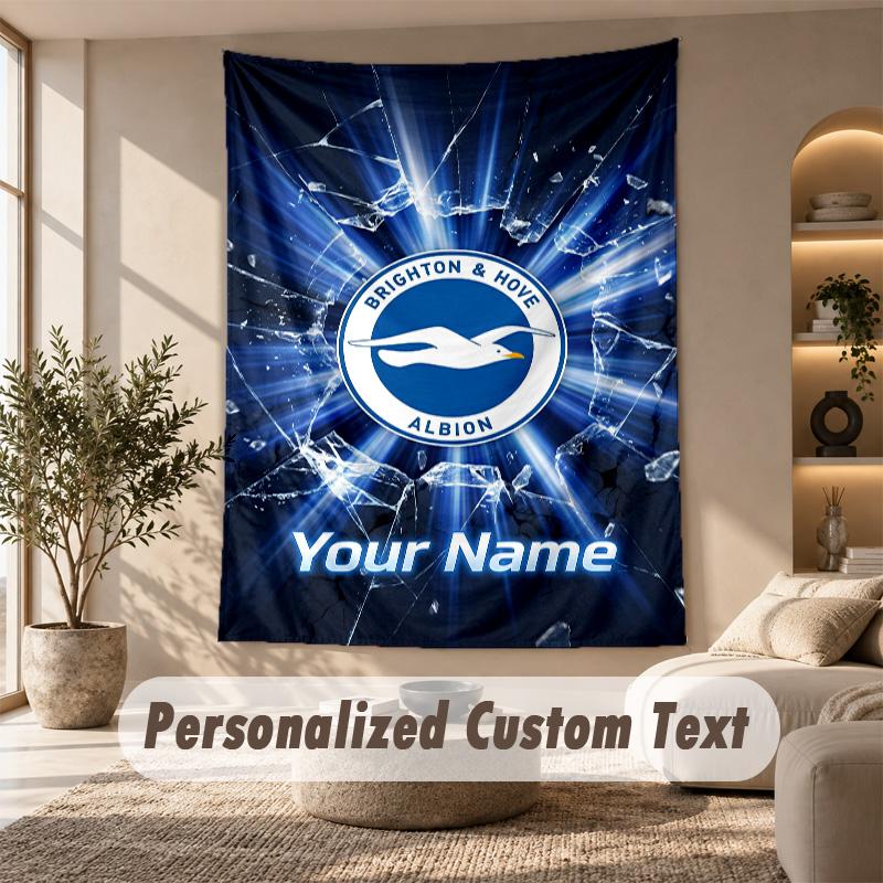 Tapestry Custom Name Text, Wall Hanging Tapestry Home Room DecorBrighton & Hove Albion Football