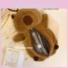 Korean Style Capybara Plush Pencil Case With Waterresistant Material For Kids