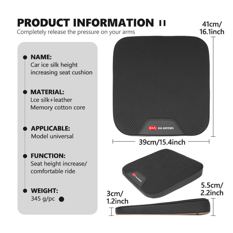 ABCDFA1For KIA Car Ice Silk Seat Cushion Breathable Auto Chair Logo Mat Interior Accessories Sportage Rio Ceed Niro Soul Stonic Picanto