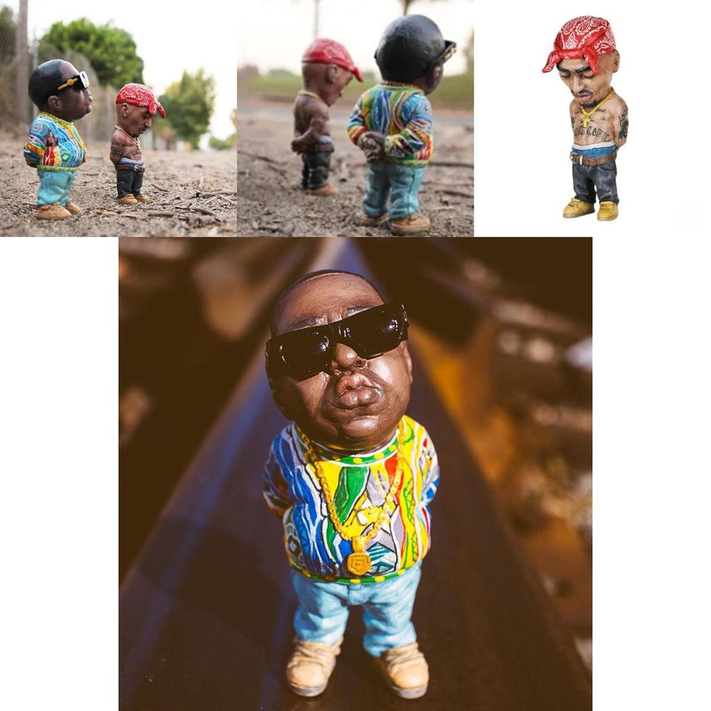 Handcrafted Resin Figure Statue Ornament Of 2pac Shakur And B.i.g.