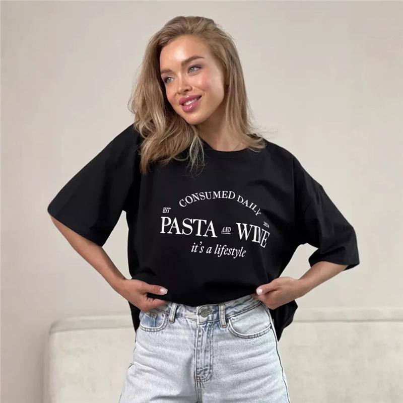 Chicer Sommerstil Übergroßes Europäisch-Amerikanisches Trend T-Shirt