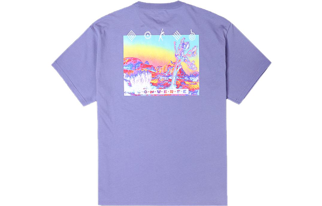 Converse T Shirts Men s Purple Crew Neck Moderate Straight Fit 10023994-A02 XL