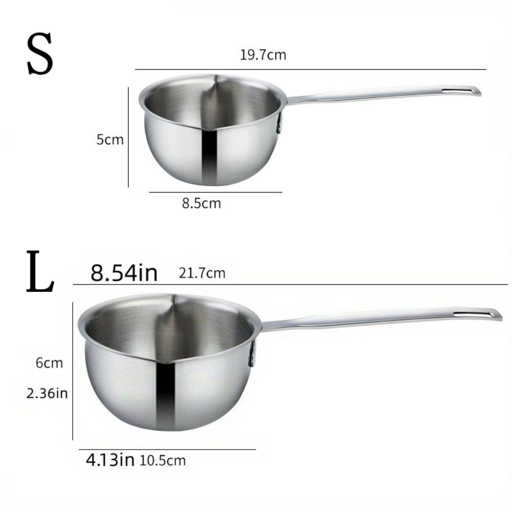 Durable Butter Melting Pot 304 Stainless Steel Small Cooking Pot Oil Sprinkling Small Pot  Home