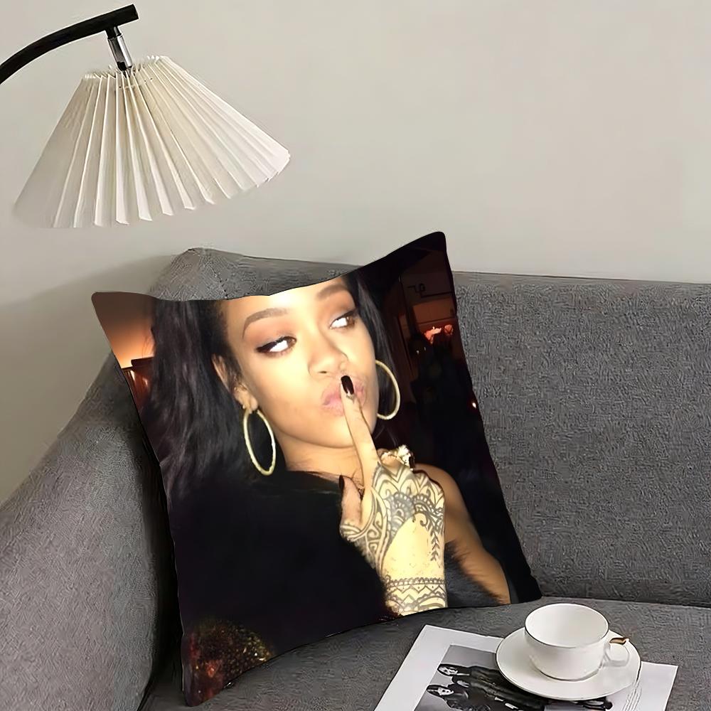 R-Rihanna Famous Cushion Cover Pillowcase Ultra Soft Skin Friendly Fabric Cloud Like Comfort & Concealed Zipper