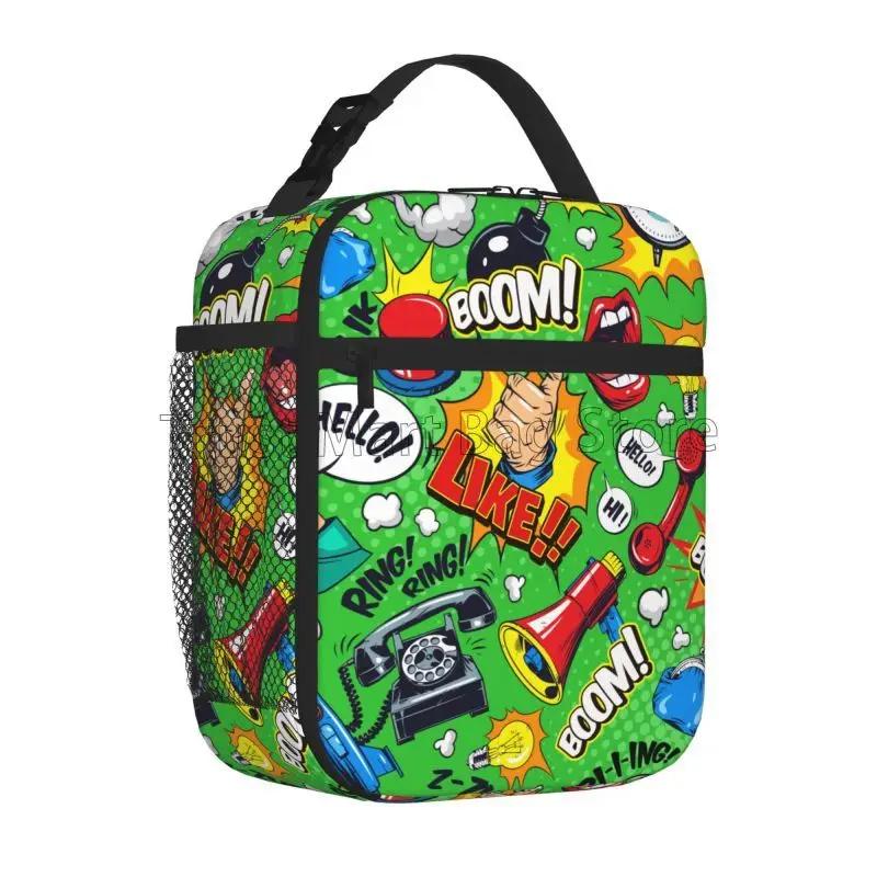 

Urban Graffiti Comics Hip Hop Art Insulated Lunch Bag Reusable Portable Oxford Lunch Box Waterproof Cooler Bag for Travel Work