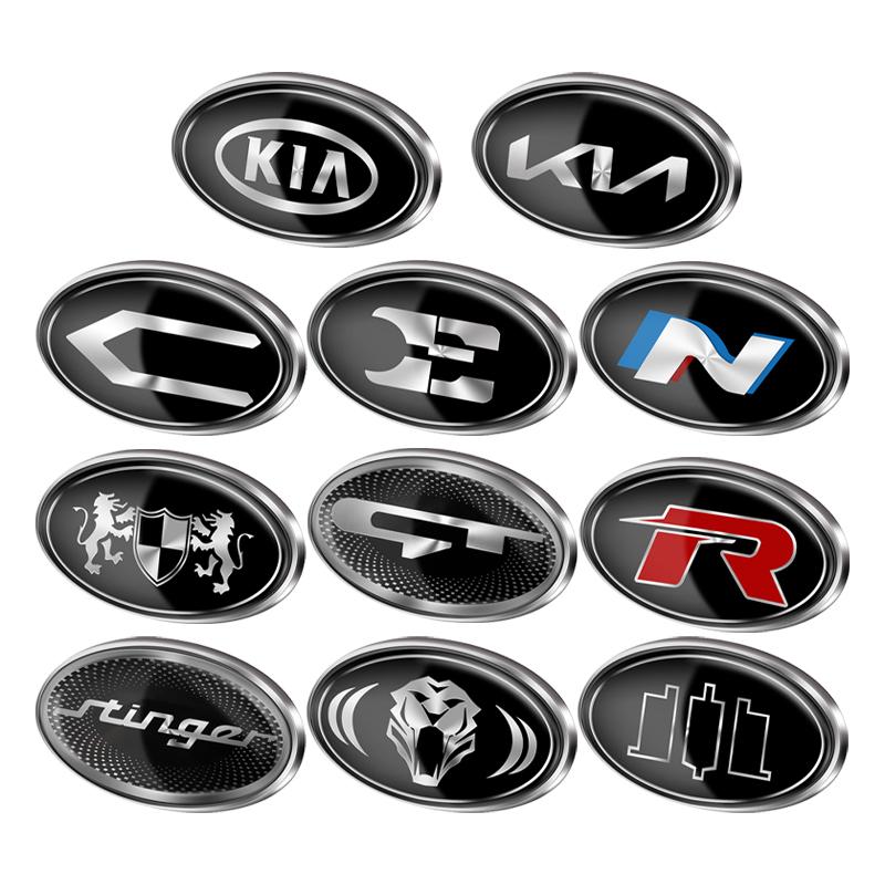 3D Auto Aluminium Metall Logo Abzeichen Karosserie Kotflügel Kofferraum Dekorations Aufkleber Für KIA Stinger RIO Sorento Picanto Ceed Borrego Syros K5