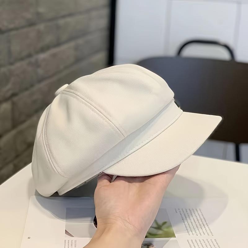 1pc Easter Holiday Beret with Metallic Belt Buckle Lightweight Woven Inelastic Adjustable Drawstring Closure Fashionable All-Match Cap