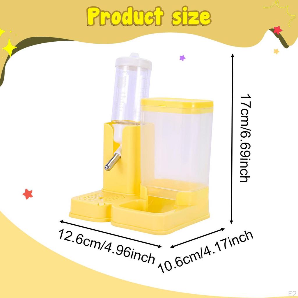 Hamster Water Bottle 2 In 1 with Food Container Leekproof Small Pet Supplies for Gerbils