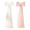 16Pcs/Set Large Bow Kit Giant Pink White Bow with Mini Bows DIY Satin Tulle Bow Wedding Bridal Baby Shower Birthday Party Wall Hanging