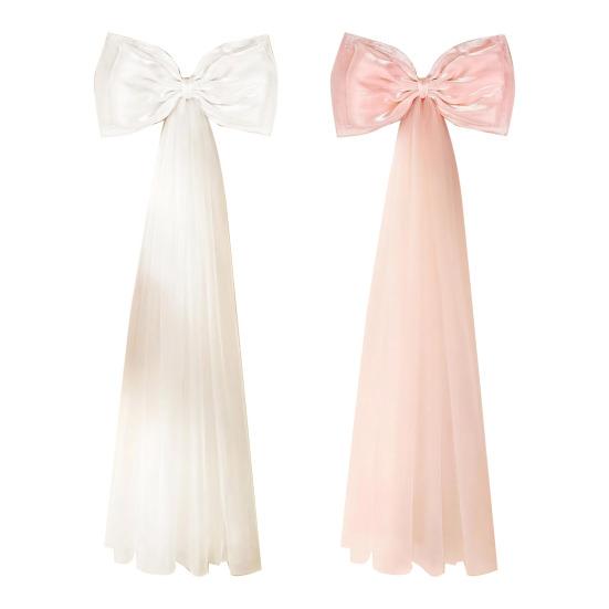 16Pcs/Set Large Bow Kit Giant Pink White Bow with Mini Bows DIY Satin Tulle Bow Wedding Bridal Baby Shower Birthday Party Wall Hanging