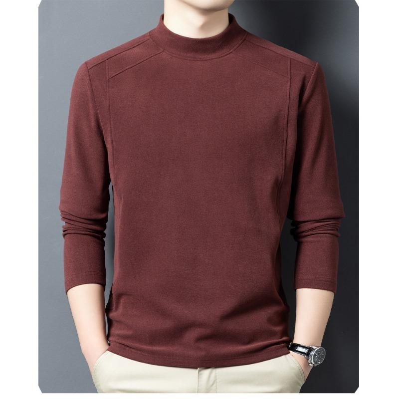 Men S Half High Neck Long Sleeve Casual Base Layer T Shirt