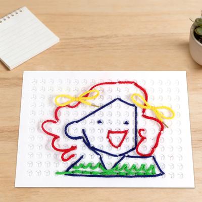 Yousheng Kids Threading Board with Pens Laces Fine Motor String Weaving Drawing Board Toddlers Boys Girls Stitch Grid DIY Lacing Board Toy