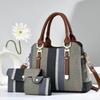 Versatile Tote Bag Women's Korean Single Shoulder Large Bag New Women's Crossbody Bag Ladies Casual Stripe Women Handbag + Purse