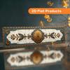 Vintage Aluminum Wall Sign Ornate Leafy Medal Design Gold Accents Rustic Metal Plaque 15.75x3.94 Indoor Outdoor