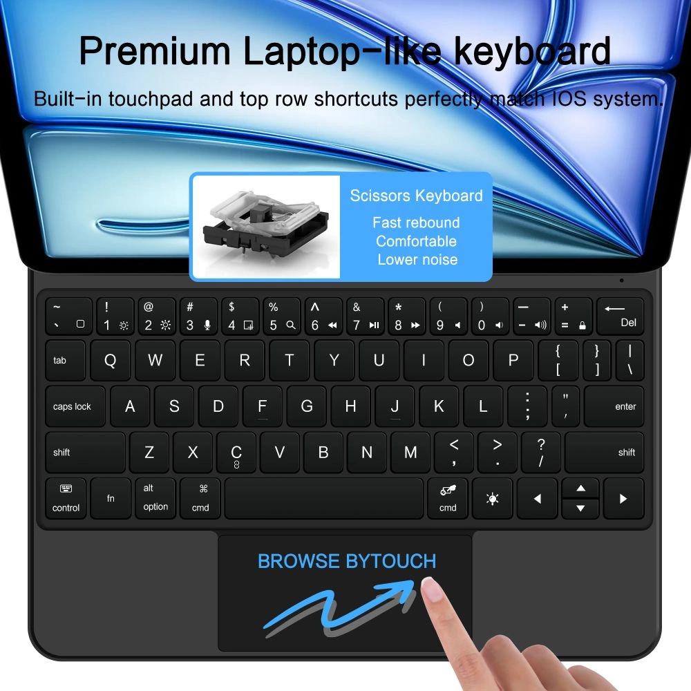 Etui Tech-Protect Smartcase Magnetic Z Klawiaturą Na Ipad Air 10.9” 2020 / 2022 / Ipad Air 11” 2024 / 2025 - Czarne