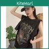T-shirt estiva senza maniche con stampa grafica per abbigliamento casual Moda donna