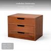 3tier Desktop Storage Cabinet, Wooden Drawer Organizer, Small Size 1 25x17x7cm Brown