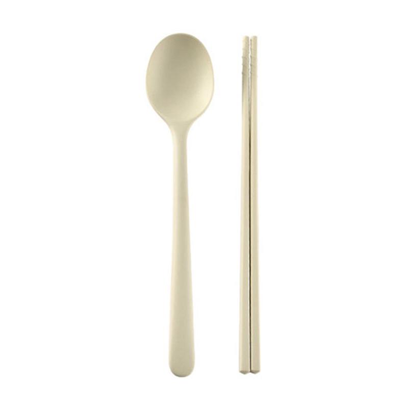 

2Pcs Silicone Flatware Cutlery Set Sushi Sticks Coffee Tea Spoons Set Dinnerware Korean Chopsticks Dessert Spoon Tableware Set білий