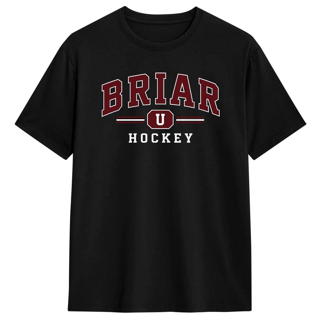 Mens T-Shirt Briar Hockey Est 2018 Off Campus T Shirts Trendy Cool Summer Tee Shirt Vintage Pure Cotton Clothes Plus Size