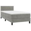 3141389 vidaXL Lit à sommier tapissier et matelas Gris clair 80x200 cm Velours