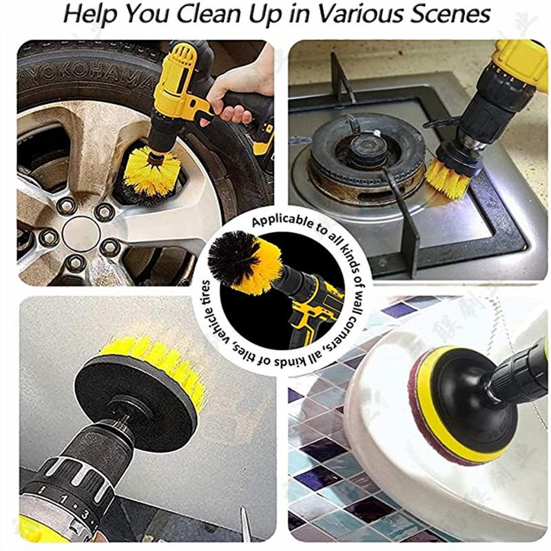 Electric Drill Brush Set: Household Scrubbing & Cleaning Heads