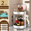 Rotating Kitchen Spice Rack: Stainless Steel Tray for Oil, Salt, Soy Sauce, Vinegar, and Seasonings