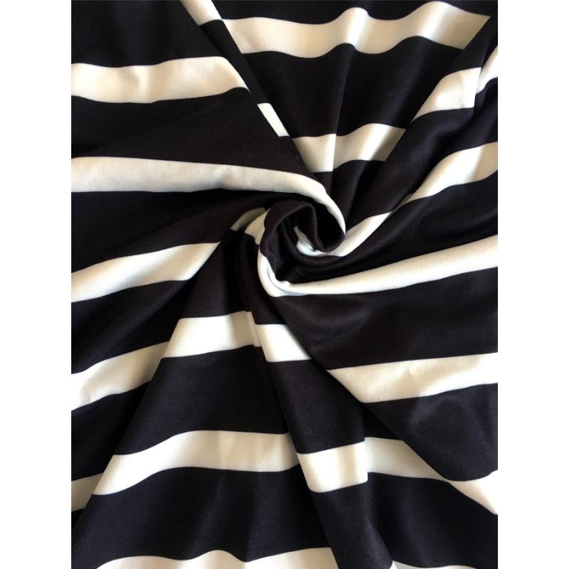 Women's New Seven-quarter Sleeve Striped Dress Short Dress