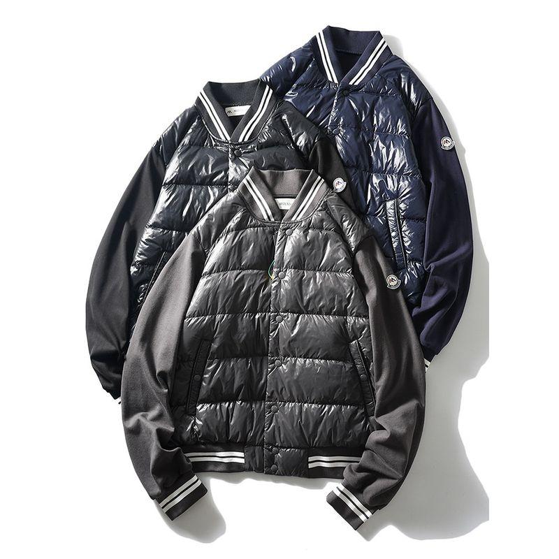 Sleeve Sports Patchwork Lightweight Down Jacket Men's Autumn and Winter Baseball Uniform Jacket Foreign Trade Men's Clothing Cotton-padded Jacket
