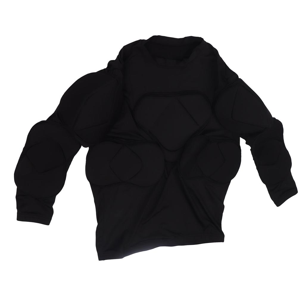 Jersey Long Sleeve Padded Shirt Spleen Elbow Protection Breathable Football Chest Padded Shirt L