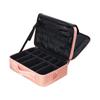 "Large Portable Pink Cosmetic Bag for Women - High-Capacity Makeup, Tattoo, and Nail Tool Storage"