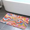 Retro Boheemse Abstracte Golf Badkamertapijt Roze Oranje Kleurovergang Antislipmat Spiraalvormige Krul Psychedelisch Meisjeshart Douchemat