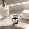Push Up Sink Stopper for Bathroom, Press Type Spring Plug