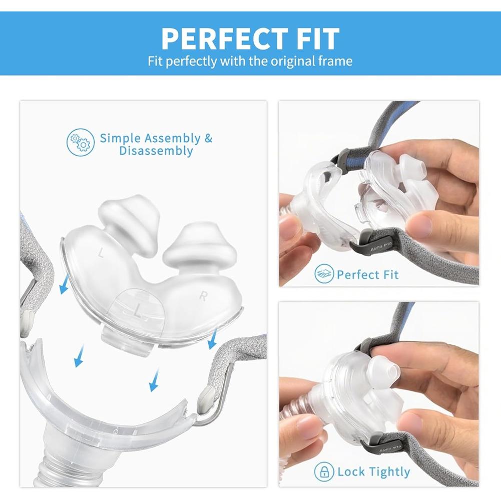 For Resmed Airfit P10 2 Pack Replacement Nasal Pillow Cushion For CPAP Mask- Large Size Included