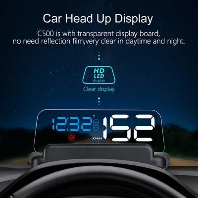 C500 Auto OBD2 GPS HUD Head-Up Display EOBD Windshield Car Speedometer Projector Digital Accessories Automotive Electronics