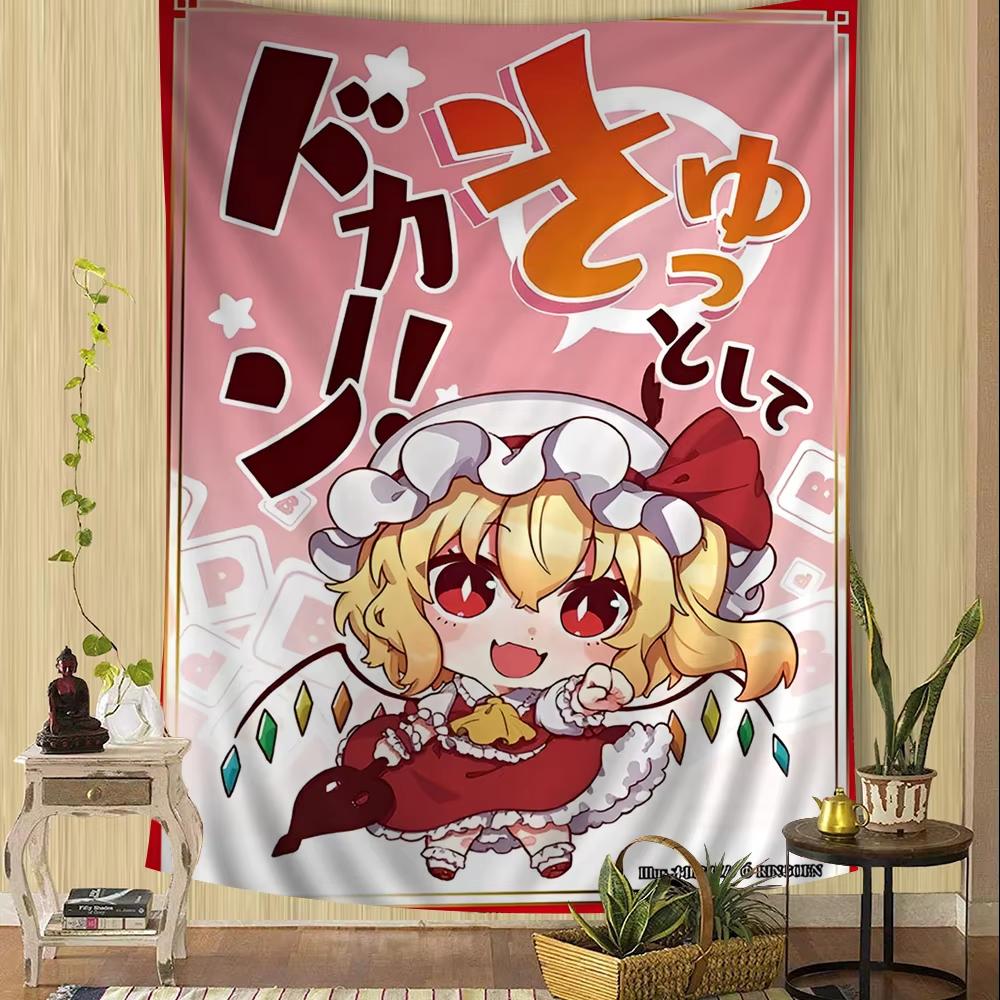 Японское Аниме Проект Touhou Фландр Скарлет Гобелен Спальня Настенный Тканевый Гостиная Дом Декор Искусство Домашний Декор 29x37in