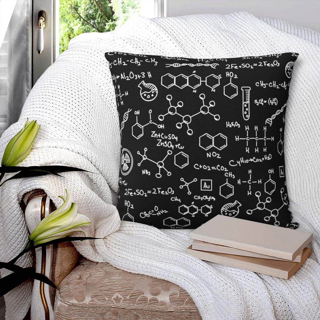 Science Chemistry Pattern Square Pillowcase Pillow Cover Cushion Zip Decorative Comfort Throw Pillow for Home Living Room