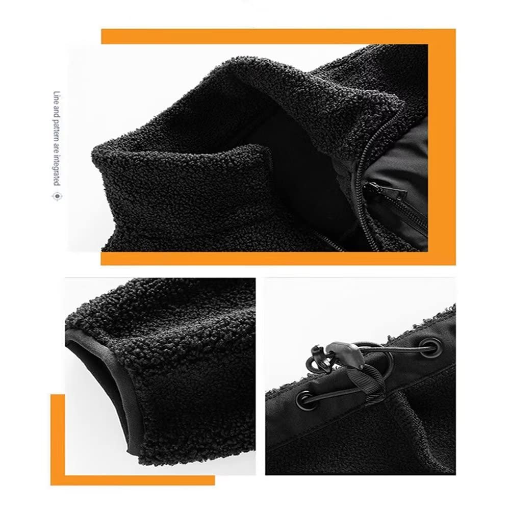Boa fleece full zip jacket cold weather outer coat full zip outdoor warm lightweight jacket spring autumn winter unisex [FLYGAGA] men's women's