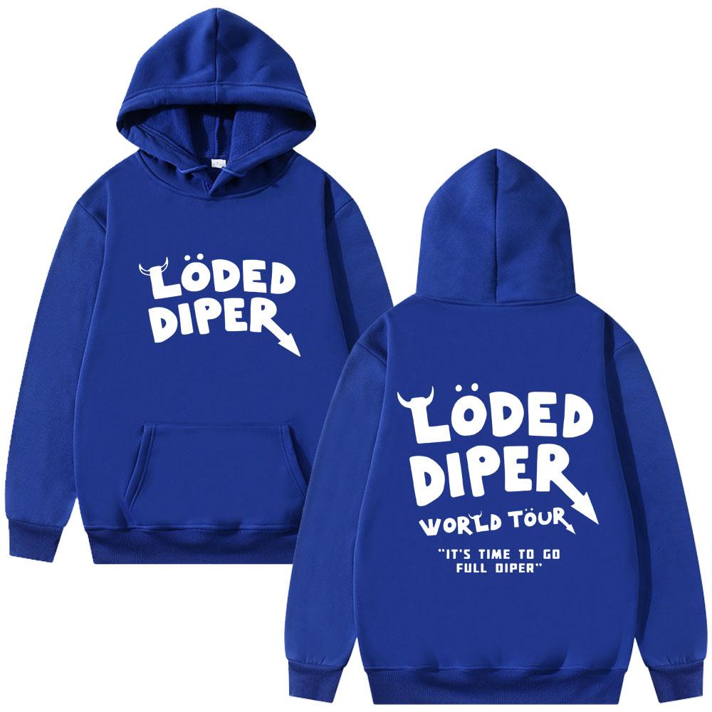 Loded Diper World Tour Hoodie Men Women Clothing Vintage Rock Oversized Streetwear Men's Casual Fleece Hoodies